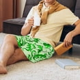 thumbnail image 5 of Pofeuu Green Lizard Print Men's Soft Woven Elastic Waistband Sleep Pajama Short-X-Large, 5 of 6