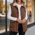 thumbnail image 6 of Otntypg Womens Quilted Collared Puffer Vest with Pockets Lightweight Casual Fall Winter Thick Warm Snap Button Down Full Zip up Outerwear Jackets, 6 of 10