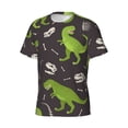 thumbnail image 5 of Vsdgher Dinosaur Skeleton Print Men's Dry Fit Mesh Athletic Shirts Moisture Wicking Tennis T-Shirt Tops, 5 of 9