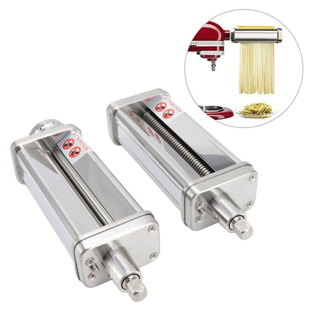Mixer Pasta Sheet Roller, Pasta Maker Attachment Set 8 Gears Thickness Efficient Cutting With Brush For Kitchen