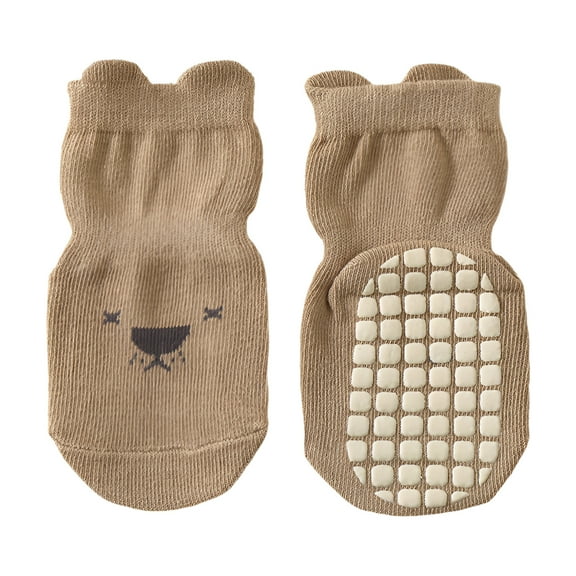 TELOLY Toddler Socks,Adaptive Cuff Cute Socks,Playful Cartoon Non Slip Socks,S