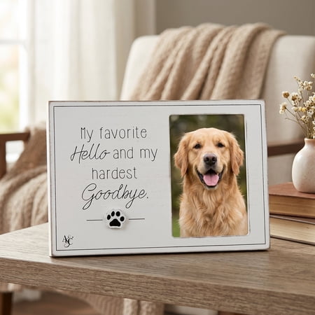 10" x 7" Wood Photo Frame — My Favorite Hello | Fur Babies Collection | Holds 4x6 Photo