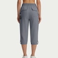 thumbnail image 7 of BLVB Womens Cargo Capris Lightweight Hiking Pants Multi Pockets Casual Outdoor Athletic Travel Loose Cropped Pants, 7 of 7