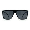 thumbnail image 5 of Polarized Oversize Flat Top Rectangle Horn Rim Plastic Mens Fashion Sunglasses Black Blue Red - Black, 5 of 8