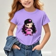 thumbnail image 6 of 2025 New Summer Graphic Tees Kids Casual Round Neck Short Sleeved Print Girls T Shirt Breathable Girls Short Sleeve Tops, 6 of 7