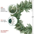 thumbnail image 6 of Northlight Real Touch™️ Pre-Lit Washington Frasier Fir Artificial Christmas Wreath - 48" - Clear, 6 of 7