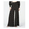 JILL STUART Womens Black Embroidered Floral Flare Pants Size: 6