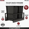 thumbnail image 2 of Rev-A-Shelf Double Pullout 35 qt. Kitchen Trash Can w/ Soft-Close, 5349-18DM-218, 2 of 13