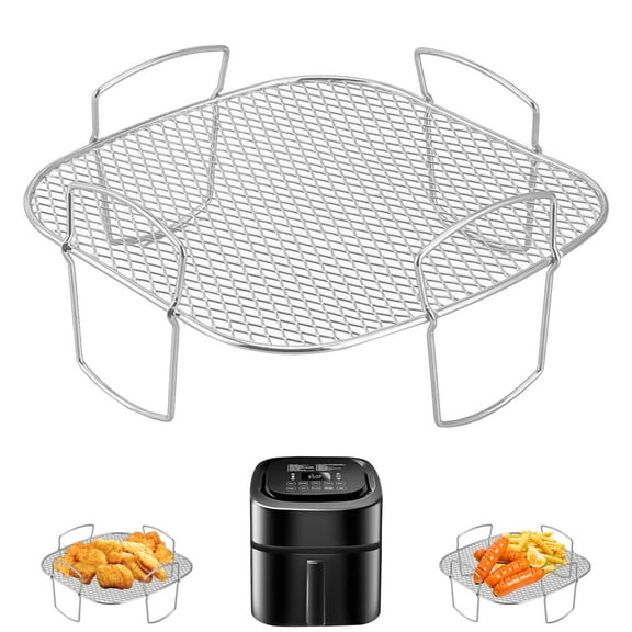 Air Fryer Rack for Nuwave, 8.3''*7.9'' Stainless Steel Air Fryer Accessories Roasting Steamer Grill Racks Baking Tray for Cosori Instant vortex Power xl Ninja Gourmia Air Fryer Oven