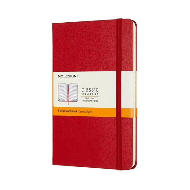 Libreta Clásica Moleskine Mediana Roja Hoja Rayada Pasta Dura 8058647626628