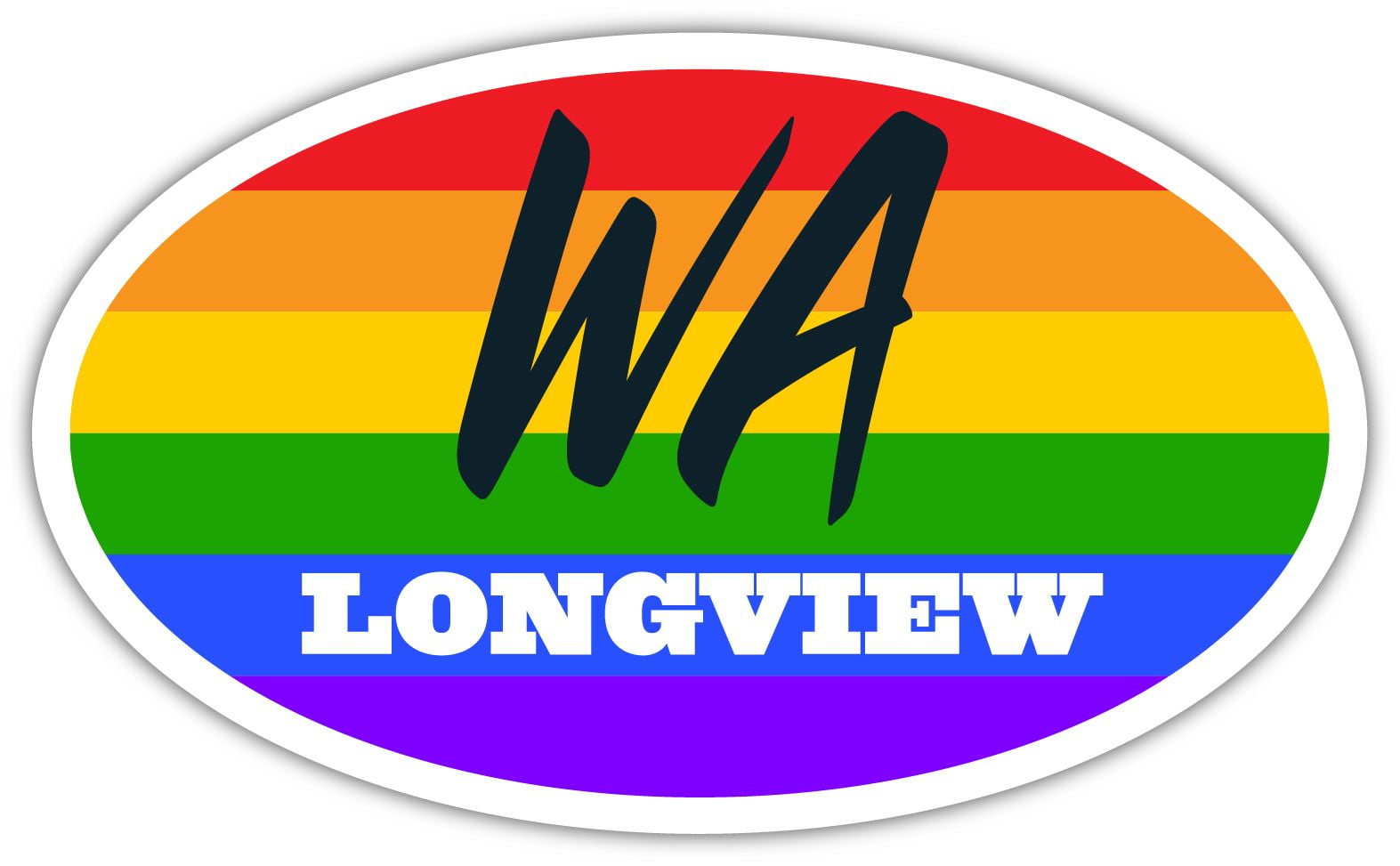 Longview WA Washington Cowlitz County Rainbow Pride Flag 6 Stripes
