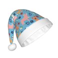 thumbnail image 2 of Fuzoiu Cute Dog Print Santa Hat Christmas Hat for Adults,Santa Hats with Pompom, Unisex Xmas Holiday Hat for Christmas New Year Festive Party Supplies, 2 of 6