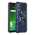 thumbnail image 2 of For Cricket Magic 5G Armor Dual Layer Metal Ring Stand Magnetic Car Mount Hybrid Impact Protective Shockproof Case Cover Blue, 2 of 6