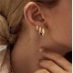 thumbnail image 3 of Juego de aretes de plata para mujer, delicados aretes de aro de plata chapados en oro de 14 quilates/plata, ligeros aretes de cartílago hipoalergénicos, aretes de plata pequeños, joyer, 3 of 5