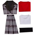thumbnail image 3 of Cosplay disfraz de Halloween para mujer, traje escolar, chaqueta, falda, 3 of 5