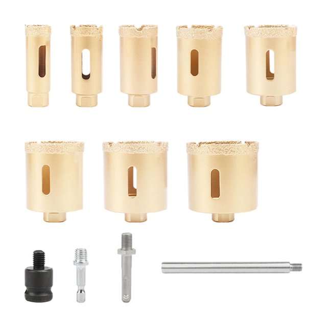 Kit de bit de perforación de de diamante de 12 piezas con accesorios de caja de transporte Profesional portátil para vidrio de