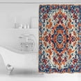 thumbnail image 4 of Extra Long Shower Curtain 72x96 Inch, Orange Blue Ethnic Shower Curtain Waterproof Bathroom Decor Boho Geometric Art Vintage Fabric Bath Curtain Set Accessories with Hooks, 4 of 6