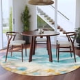 thumbnail image 4 of Blue Summer Beach 6ft Round Rugs, Coastal Starfish Shell Nautical Ocean Washable Non-Slip Area Rugs for Living Room Bedroom Kitchen, Soft Low Pile Dining Room Kicthen Circle Carpet, Indoor Floor Rug, 4 of 9