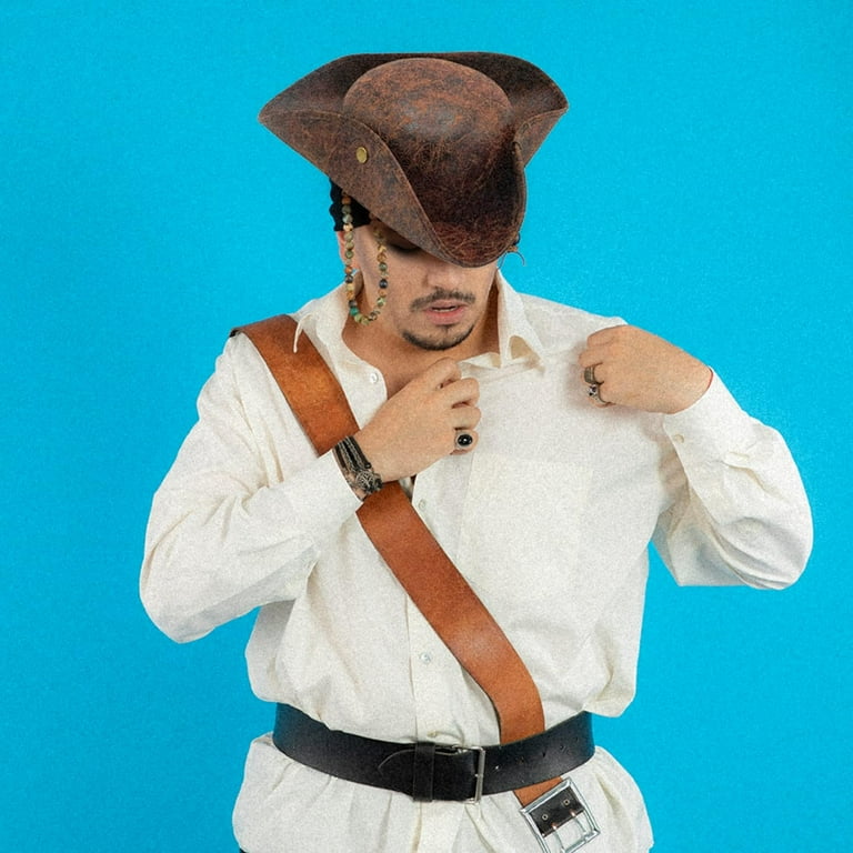 Mens Pirate Waistcoat Brown Distressed Costume Accessories Male Halloween Mens Pirate Waistcoat Brown Distressed Costume Accessories Male Halloween
