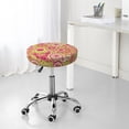 thumbnail image 5 of Pink yellow flowers Round Bar Stool Seat Covers, Elastic Round Chair Cover Stool Seat Slipcover Bar Stool Cushions Round Pad for 12-14 inch, 5 of 5