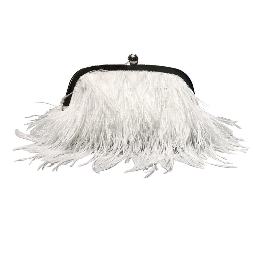 3 Color Feather Clutch Evening Handbag for Women Girl Ladies Party Dress Gifts