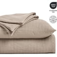 thumbnail image 4 of EVERGRACE Cotton Gauze King Bedspread, Ultra Soft Prewashed Pick Stitch Matelassé Coverlet, Lightweight Textured Oversized King Quilt Bedding Set for All Season, with 2 Shams, Khaki Tan, 4 of 8