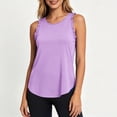 thumbnail image 5 of cocolona Womens Summer Workout Tank Tops Outdoor Running Lightweight Ruffle Sleeveless Tee Shirts Crew Neck Solid Color Pullover Blouses, 5 of 7
