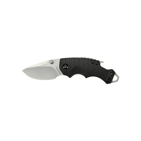 Kershaw Shuffle Multifunction Pocket Knife (8700) with 2.4 In. Stainless Steel Blade with Bead-Blasted Finish and Black K-Texture Handle, Features Flathead Screwdriver and Bottle Opener, 2.8