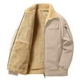 thumbnail image 4 of Yiliang Mens Denim Jacket Warm Heated Thermal Clother with Sherpa Collar Jacket,Khaki,XL, 4 of 5