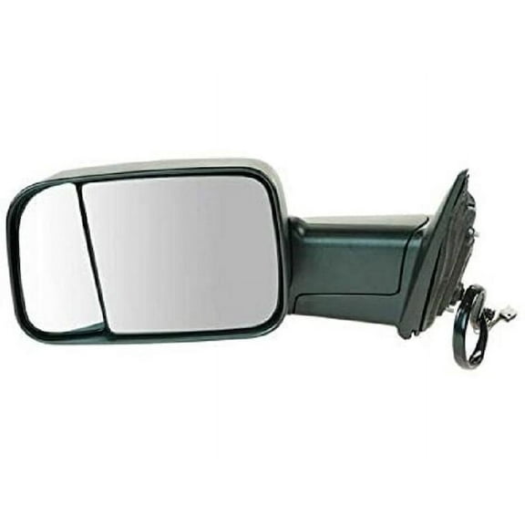 Left Driver Side Power Mirror - Trailer Tow Type - with Heated Glass, Turn Signal, Puddle Lamp and Temp Sensor - Compatible with 2013 - 2017 Ram 2500 2011 2012 2014 2015 2016 2018