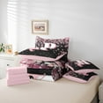thumbnail image 6 of Manfei Girls Pink Monogrammed Bedding Comforter Set 7pcs, Personalized Letter R King Bedding Sets, Kawaii Axolotl Cherry Blossoms Bed Sheets, Ultra Soft Home Decor, 6 of 8