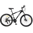 thumbnail image 2 of Black 26 Inch Wheels 24 Speeds Men’s Mountain Bike Hardtail , Lightweight Aluminum Frame MTB Bicycle with Dual Disc Brakes, Adult Bike for Men with 100mm Travel Front Suspension Fork, 2 of 7