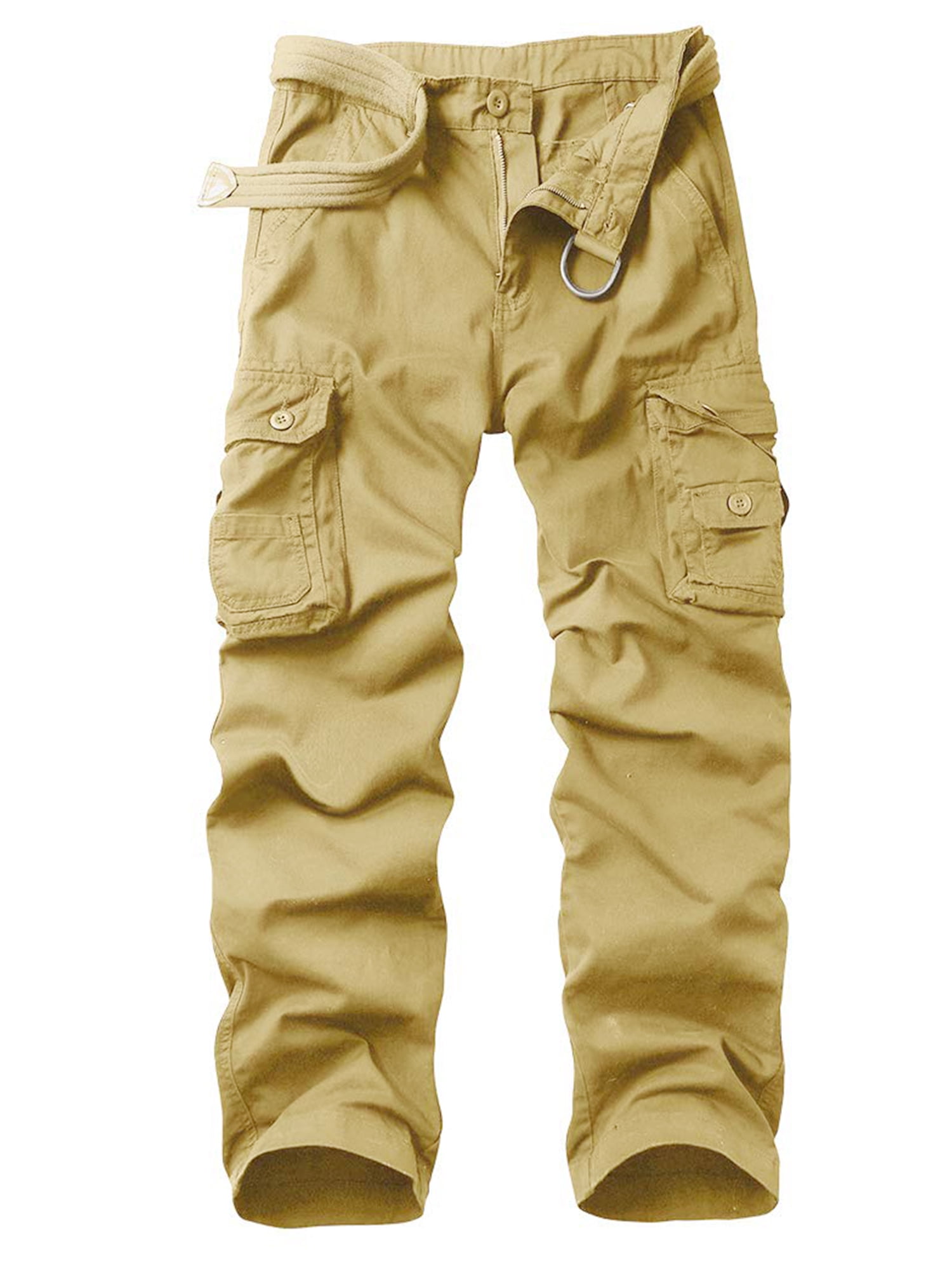 TRGPSG Men's Cargo Pants with Multi Pockets Outdoor Cotton Work Pants ...