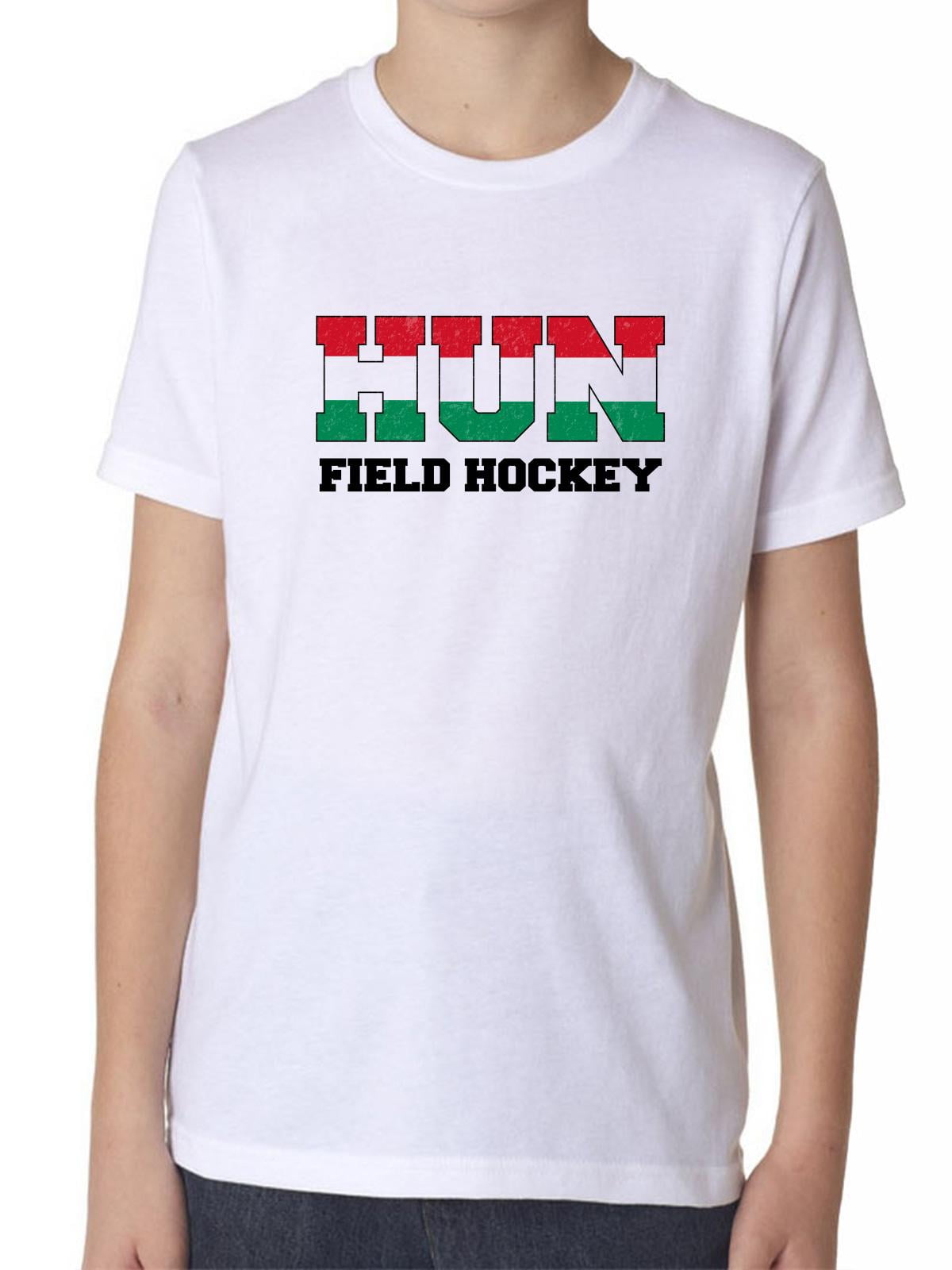 Hungary Field Hockey Olympic Games Rio Flag Boy's Cotton Youth T-Shirt by Hollywood Thread