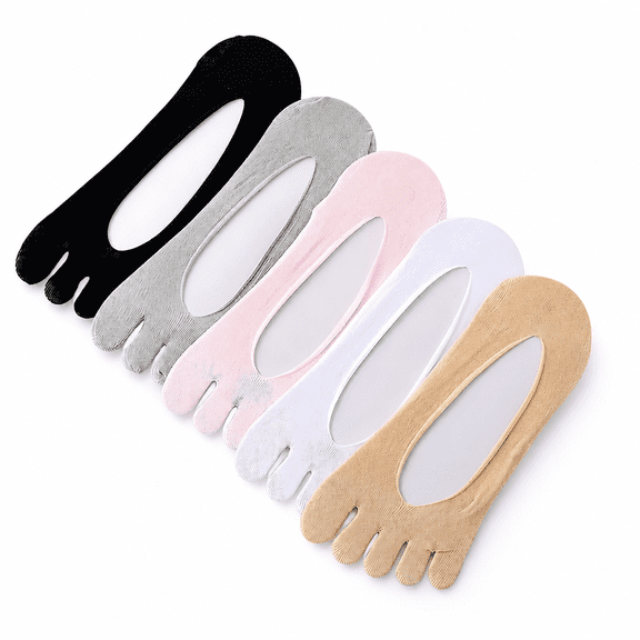 FLORNIX 5 Pairs Women Toe Socks Five Finger Socks Soft And Breathable Low Cut Ankle Socks Silk Stockings