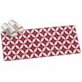 thumbnail image 2 of Hallway Runner Rug 2'x6', Red Geometric Kitchen Runner Rugs Non-Slip Carpet Mats, Vintage Rhombus Circle Texture Bedside Rugs Runners Washable Floor Carpet for Bathroom Laundry Room, 2 of 8