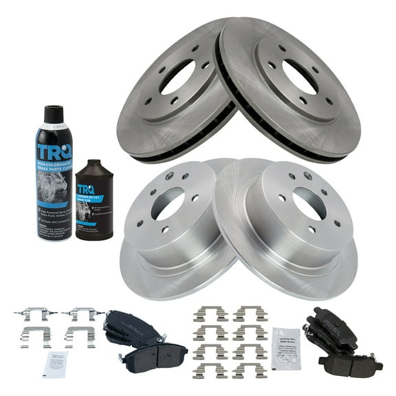 TRQ Front and Rear Brake Pad & Rotor Kit BKA44304 Fits Select 2013-2019 Nissan Sentra