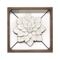 thumbnail image 2 of Stratton Home Decor Hanging Framed Metal Flower Wall Decoration Art, White, 2 of 6