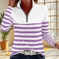 thumbnail image 4 of cocolona Womens Sweatshirts Half Zip Pullover Long Sleeve Color Block Striped Fall Tops Quarter Zipper Trendy Casual Outfits, 4 of 5