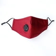 thumbnail image 1 of Máscara de tela de algodón puro lavable para hombres y mujeres adultos con elemento filtrante, cinturón transpirable, válvula de respiración, 1 of 6