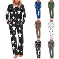 thumbnail image 1 of Sentmoon 2 PCS Night Gown for Women Soft Comfy Crew Neck Matching Pajama Set for Women Relaxed with Print Womens Loungewear Set with Pockets for Deep Sleep Gray S, 1 of 7