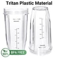 thumbnail image 4 of Vaso de licuadora de repuesto con tapa (paquete de 2) vasos de 24 onzas para Ninja Auto iQ BL480 BL482 BL642 BL682 BL450 BN401 BN751 BN801 Foodi SS351 SS151 SS401 Ninja Blender Auto iQ Blade, 4 of 6