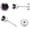 Silver Feb Amethyst, variant on Hypoallergenic Birthstone Stud Earrings for Women Brilliant Cut Round Cubic Zirconia Flat Back Earrings Surgical Steel Cartilage Earrings for Sensitive Ears[a3582]