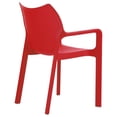 thumbnail image 2 of Compamia ISP028-RED Diva Chaise de Salle à Manger d'Extérieur en Résine avec Accoudoirs Rouge - Lot de 4, 2 of 13