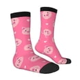 thumbnail image 3 of Uemuo Cartoon Pigs and Hearts Pattern Women's Crew Socks, Soft Durable Breathable Moisture-Wicking with Odor Control Cotton socks, 3 of 9