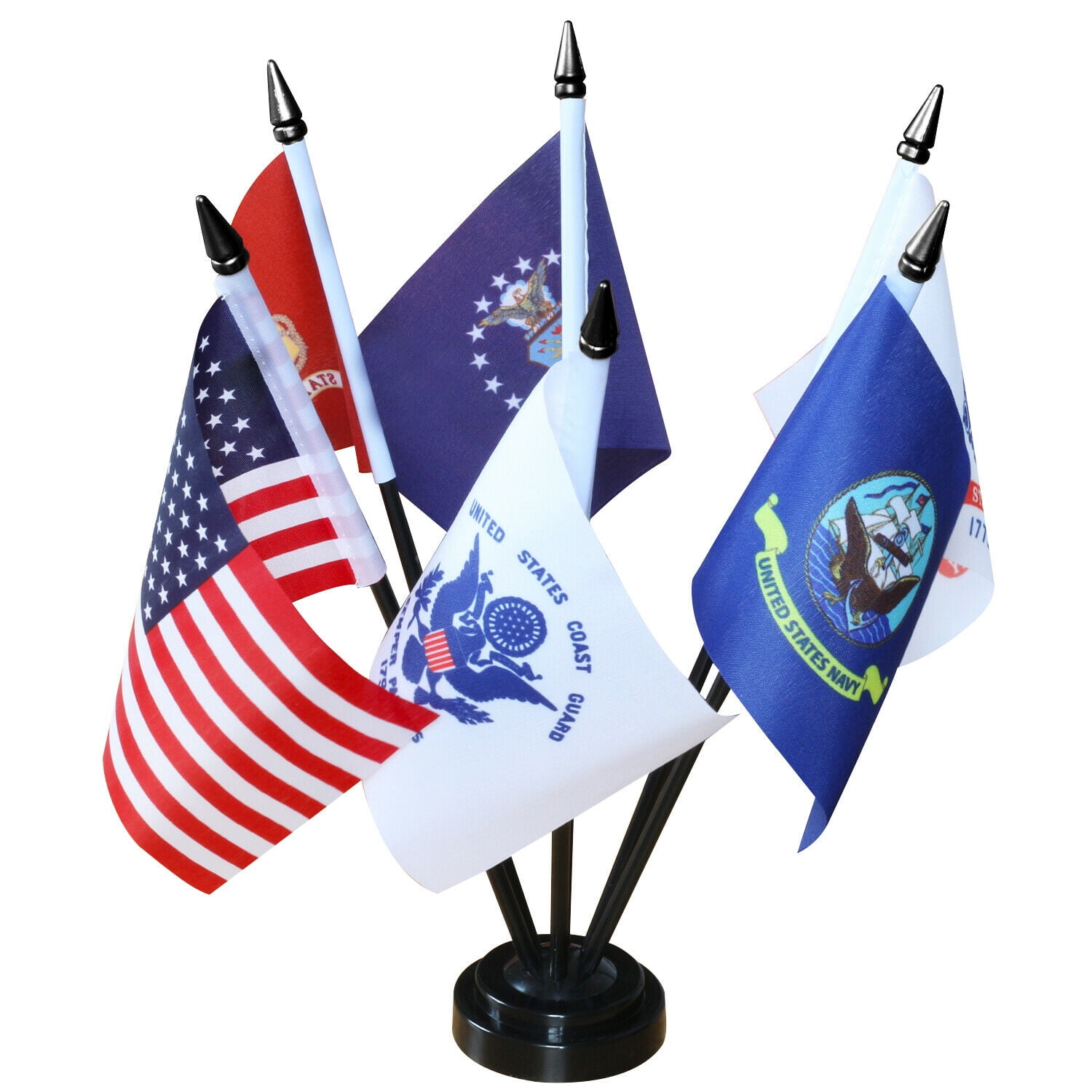Military Branches USA and Pow Mia Stick Set Flag staff 4x6 inch 4"x6" U.S 