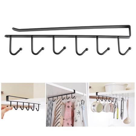 Walfront Cupboard Shelf Hanging Hook, Kitchen Shelves With Cup Hooks