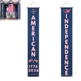thumbnail image 2 of Ensemble de Bannières Patriotiques Verticales pour 250e Anniversaire de l'Indépendance, Bannières Suspendues Rouges, Blanches et Bleues en Polyester 30 X 180 cm Décorations du 4 Juillet Décoration Murale, Porche, Porte 1776 2026, 2 of 9