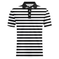 thumbnail image 4 of Polo Shirts For Men Short Sleeve Knit Stripe Casual Summer Fit Business Leisure Male Tops, 4 of 6