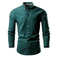 thumbnail image 2 of JTieacloth Business Slim Fit Shirt Men's Long Sleeved Shirt Large Size Colored Shirt Green, 2 of 4